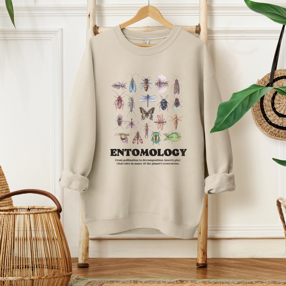 🚨 LAST ONE 🚨 Entomology Insect Science Graphic Crewneck Sweatshirt - Picture 5 of 11